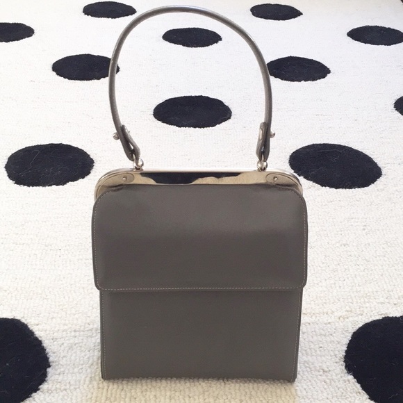 Vintage Handbags - Vintage Grey Duchess Purse with Top Handle